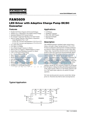 FAN5609 datasheet - LED Driver with Adaptive Charge Pump DC/DC Converter