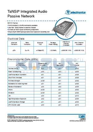 GUS-QS013A datasheet - TaNSil Integrated Audio Passive Network