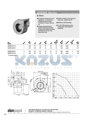 G2S085-AA03-01 datasheet - CENTRIFUGAL BLOWER