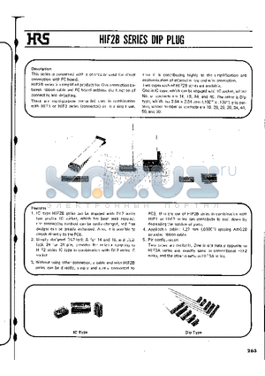 HIF2B-16-2.54RB datasheet - HIF2B SERIES DIP PLUG