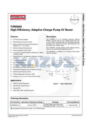 FAN5665 datasheet - High-Efficiency, Adaptive Charge Pump 5V Boost