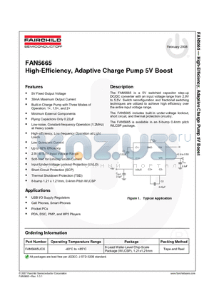 FAN5665_08 datasheet - High-Efficiency, Adaptive Charge Pump 5V Boost