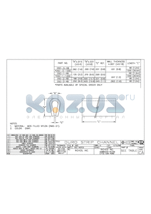 DSC-.5-48 datasheet - DURO STRIP CHANNEL