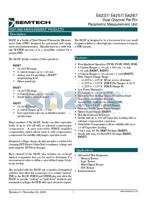 E4237 datasheet - Dual Channel Per-Pin Parametric Measurement Unit