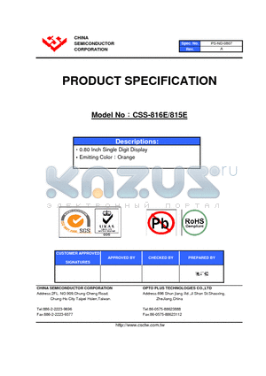 CSS-816E datasheet - 0.80 Inch Single Digit Display