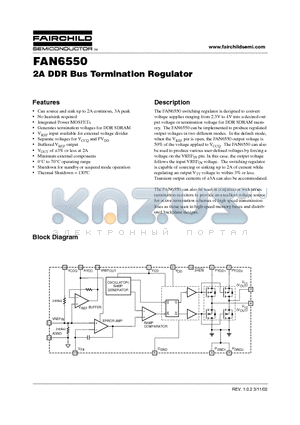 FAN6550 datasheet - 2A DDR Bus Termination Regulator