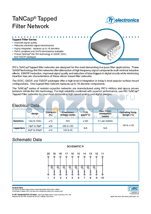 GUS-QS20R-330-K-470-M datasheet - TaNCap Tapped Filter Network