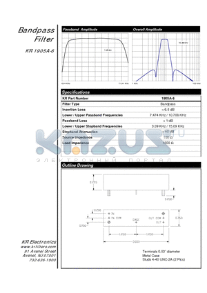 1905A-6 datasheet - Bandpass Filter