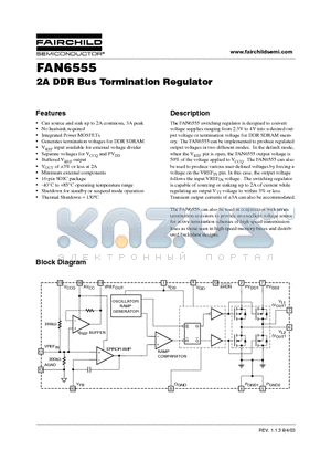 FAN6555 datasheet - 2A DDR Bus Termination Regulator