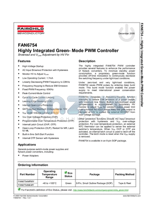 FAN6754_09 datasheet - Highly Integrated Green- Mode PWM Controller