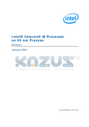 350J datasheet - Celeron M Processor on 90 nm Process