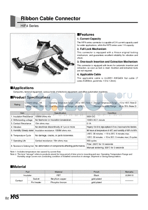 HIF4-20P-3.18DSA datasheet - Ribbon Cable Connector