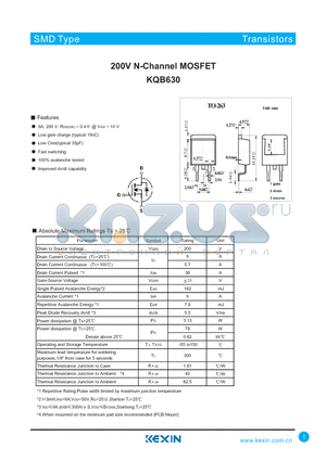 KQB630 datasheet - 200V N-Channel MOSFET