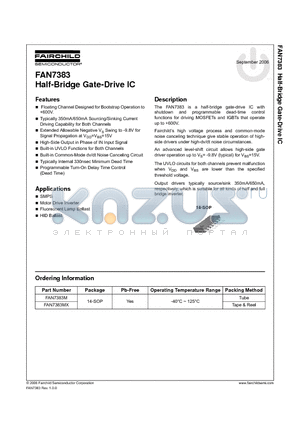 FAN7383 datasheet - Half-Bridge Gate-Drive IC