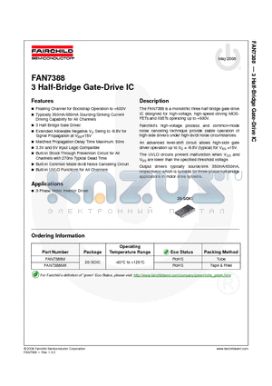 FAN7388M datasheet - 3 Half-Bridge Gate-Drive IC