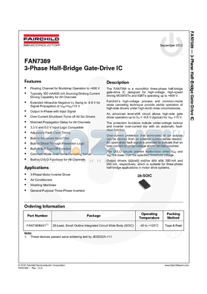 FAN7389MX1_12 datasheet - 3-Phase Half-Bridge Gate-Drive IC