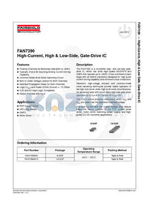 FAN7390_12 datasheet - High-Current, High & Low-Side, Gate-Drive IC