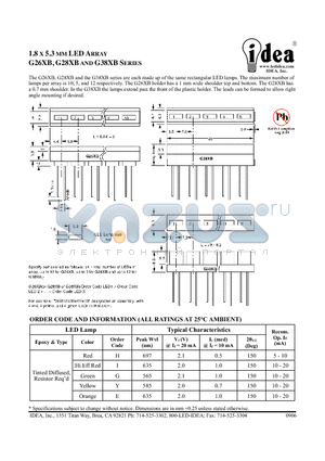 G38XB datasheet - 1.8 X 5.3 MM LED ARRAY