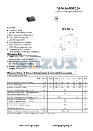 DSF0.5D datasheet - Surface Mount Superfast Rectifiers