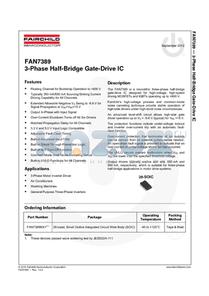 FAN7389_12 datasheet - 3-Phase Half-Bridge Gate-Drive IC