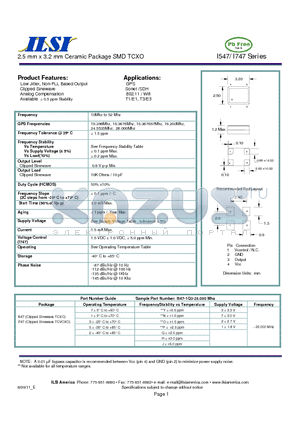 I547-1N1-20.000 datasheet - 2.5 mm x 3.2 mm Ceramic Package SMD TCXO