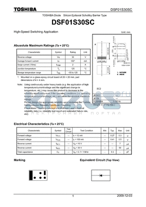 DSF01S30SC datasheet - High-Speed Switching Application