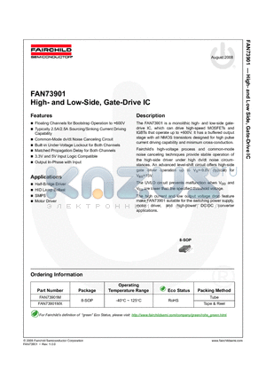 FAN73901MX datasheet - High- and Low-Side, Gate-Drive IC