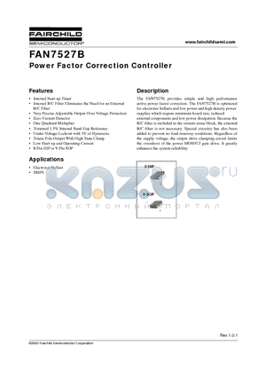 FAN7527B datasheet - Power Factor Correction Controller
