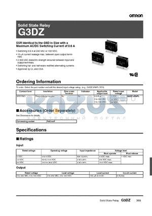 G3DZ datasheet - Solid State Relay