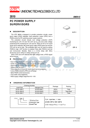 3510L-D08-T datasheet - PC POWER SUPPLY SUPERVISORS