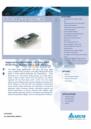 E48SP3R360NRFA datasheet - 48V in, 3.3V, 60A out