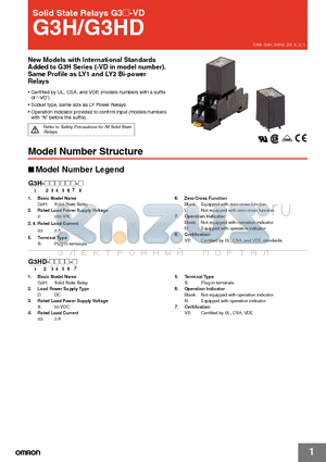 G3H-203SL-VD datasheet - Solid State Relays