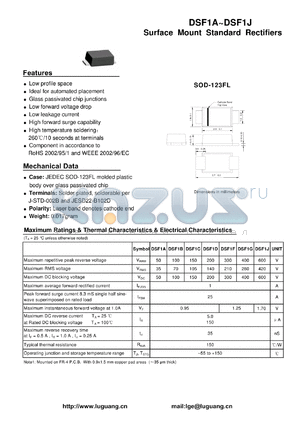 DSF1A datasheet - Surface Mount Standard Rectifiers