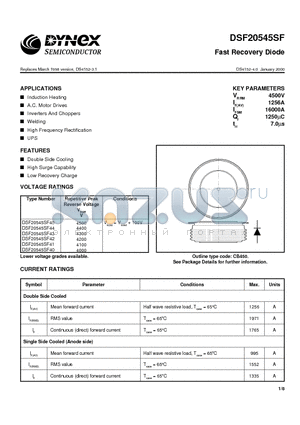 DSF20545SF datasheet - Fast Recovery Diode