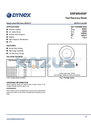 DSF20545SF43 datasheet - Fast Recovery Diode