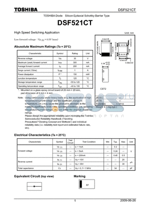 DSF521CT datasheet - High Speed Switching Application