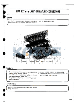 HIF7-120DA-1.27DSAL datasheet - 1.27mm (.050) MINIATURE CONNECTORS