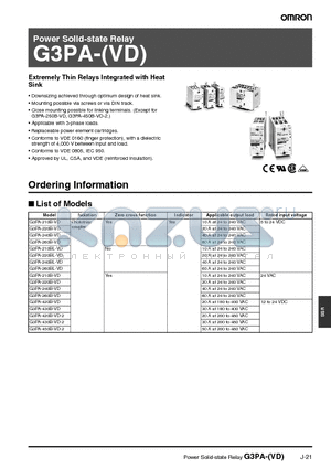 G3PA datasheet - Power Solid-state Relay