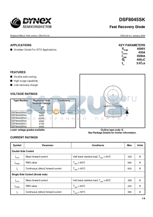 DSF8045SK40 datasheet - Fast Recovery Diode