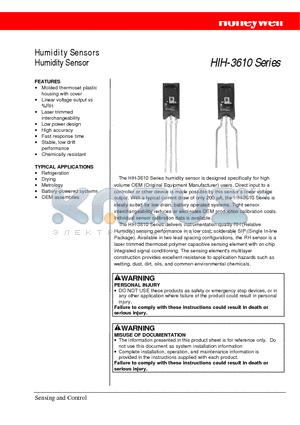 HIH-3610-003 datasheet - Molded thermoset plastic housing with cover