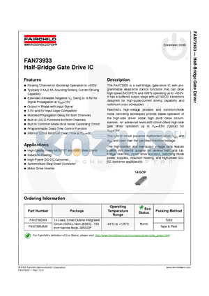 FAN73933M datasheet - Half-Bridge Gate Drive IC