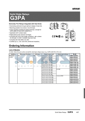 G3PA-420B-VD-2 datasheet - Solid State Relays