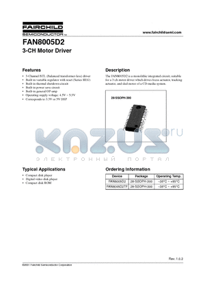 FAN8005D2TF datasheet - 3-CH Motor Driver