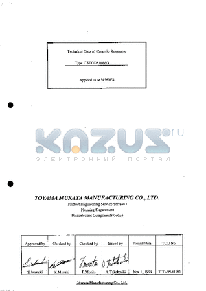 CSTCC8 datasheet - CERAMIC RESONATOR