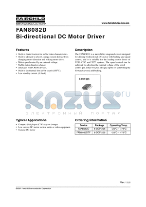 FAN8082D datasheet - Bi-directional DC Motor Driver