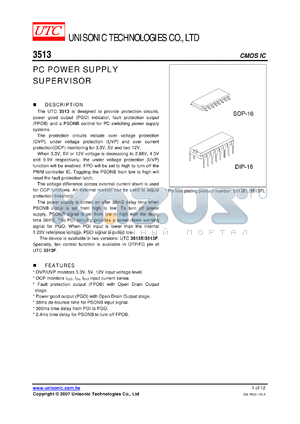 3513 datasheet - PC POWER SUPPLY SUPERVISOR