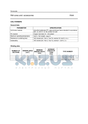 CSV-RM4-1S-4P-TZ datasheet - RM cores and accessories