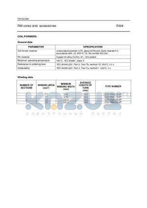 CSV-RM4-1S-6P datasheet - RM cores and accessories