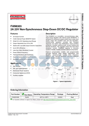 FAN8303MX datasheet - 2A 23V Non-Synchronous Step-Down DC/DC Regulator