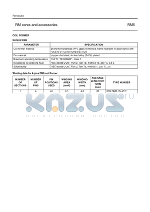 CSV-RM5-1S-4P-T datasheet - RM cores and accessories